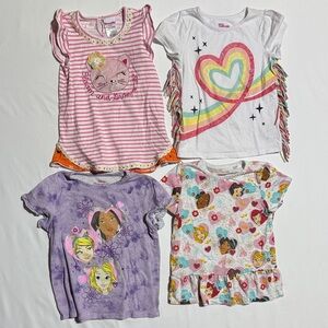 Disney Kids Short Sleeve Tees - Pink, White, Purple, Multicolor